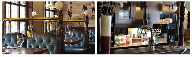 Sfeerbeelden van het restaurant van Fletcher Badhotel Noordwijk en de tap aan de bar